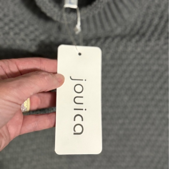 Girls Cozy Gray Mock Neck Sweater, Size Large - Picture 2 of 8